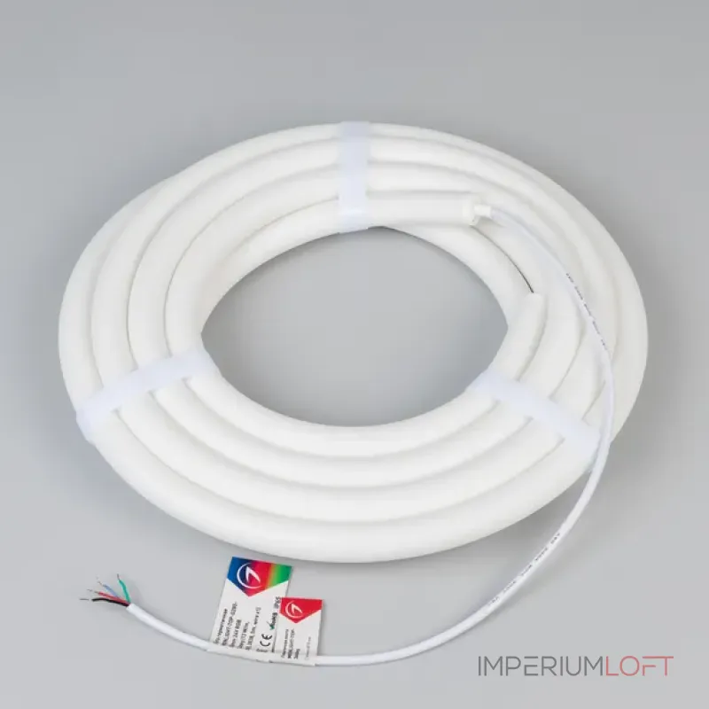 Светодиодная лента герметичная MOONLIGHT-TOP-G280-D18mm 24V RGB 360deg (13W/m, IP65, 3838, 5m, wire x1, Вывод прямой) Arlight 038762