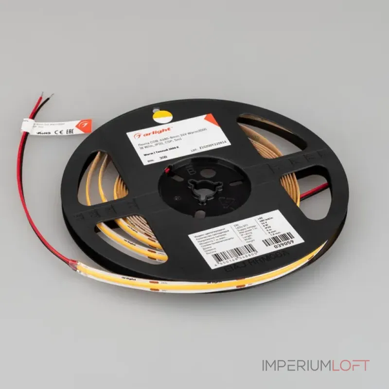 Светодиодная лента COB-X480-8mm 24V Warm3000 (8W/m, IP20, CSP, 5m) Arlight 039059