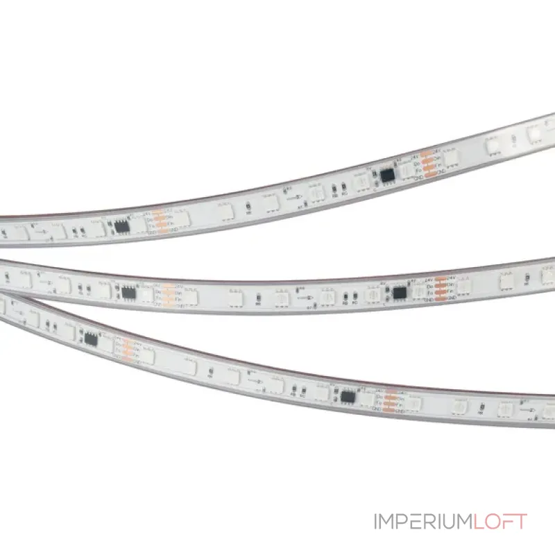 Светодиодная лента герметичная SPI-PS-B60-12mm 24V RGB-PX6-BPT (12W/m, IP67, 5060, 5m, бегущий огонь) Arlight 039181