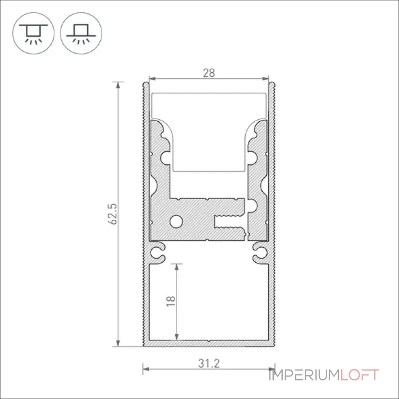 Профиль-держатель для трека ARH-FLOOR27-H28-2000 Arlight 039471