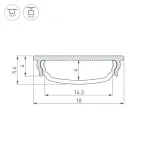 Профиль для светодиодной ленты ARH-BENT-W18-2000 ANOD BLACK Arlight 039588