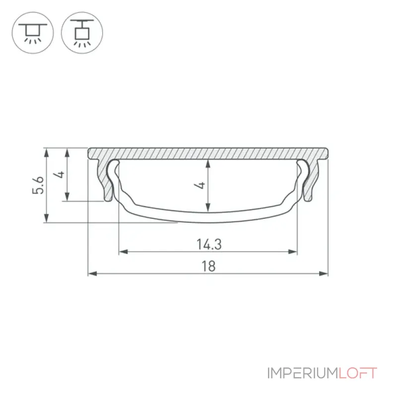 Профиль для светодиодной ленты ARH-BENT-W18-2000 ANOD BLACK Arlight 039588