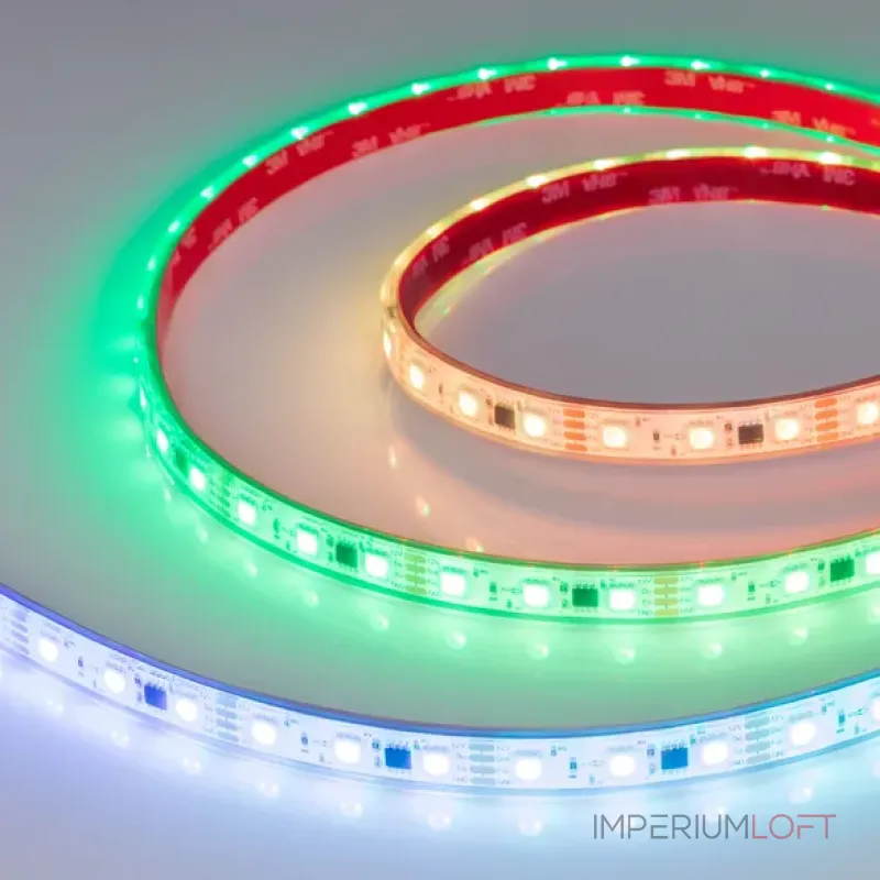 Светодиодная лента герметичная SPI-PS-B60-12mm 12V RGB-PX3-BPT (12W/m, IP67, 5060, 5m, бегущий огонь) Arlight 039599