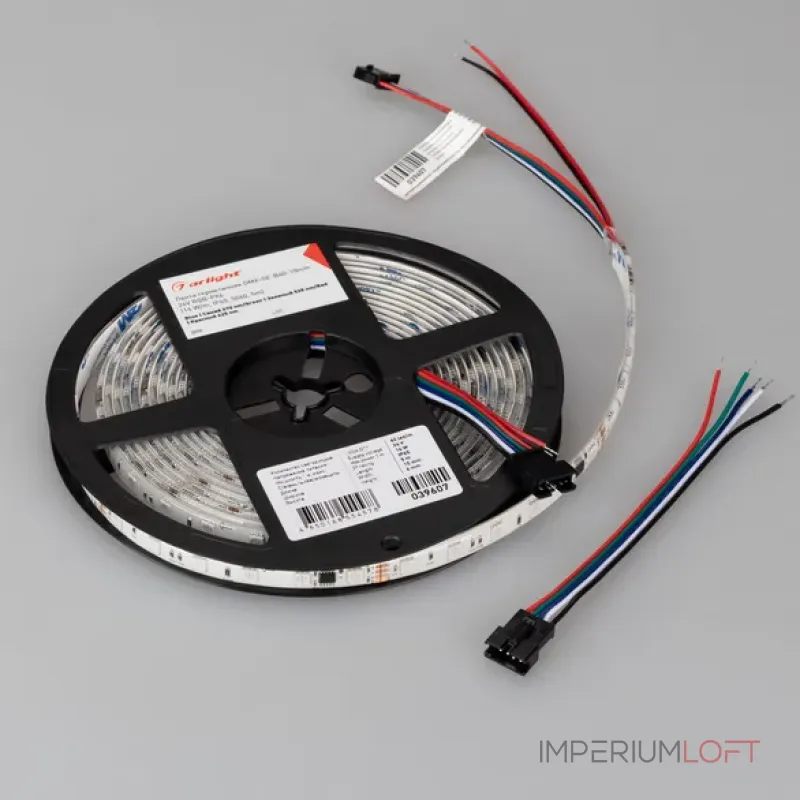 Светодиодная лента герметичная DMX-SE-B60-10mm 24V RGB-PX6 (14W/m, IP65, 5060, 5m) Arlight 039607