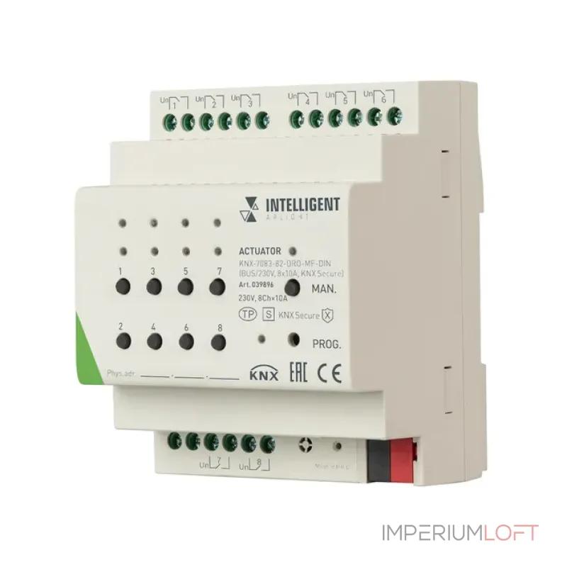 Актуатор KNX-7083-82-DRO-MF-DIN (BUS/230V, 8x10А, KNX Secure, IARL, IP20) Arlight 039896 Актуатор KNX-7083-82-DRO-MF-DIN (BUS/230V, 8x10А, KNX Secure, IARL, IP20) Arlight 039896
