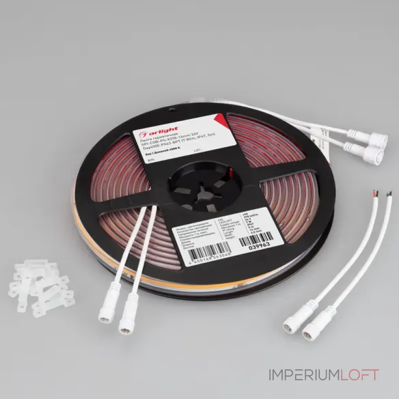 Светодиодная лента герметичная SPI-COB-PS-X378-14mm 24V Day4000-PX63-BPT (7W/m, IP67, 5m, бегущий огонь) Arlight 039963