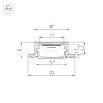 Профиль для светодиодной ленты LINE-2308-F-2000 WHITE GOLD Arlight 039989