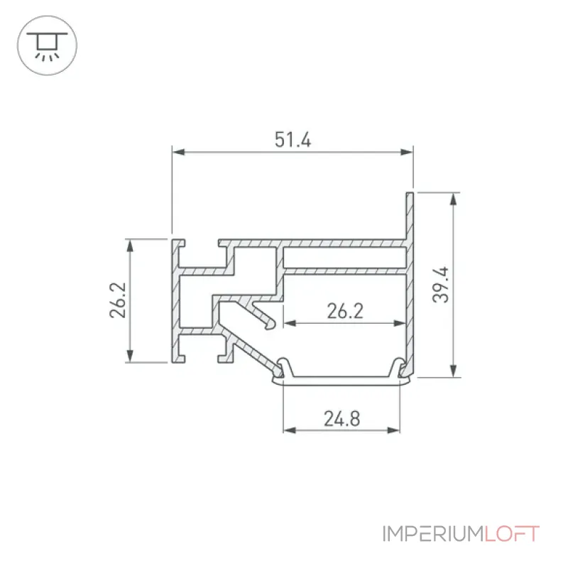 Профиль для светодиодной ленты STRETCH-25-WALL-SIDE-2000 Arlight 040061