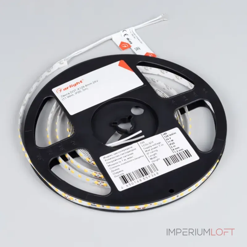 Светодиодная лента DOT-X128-8mm 24V White6000 (11W/m, IP20, 5m) Arlight 040186 Светодиодная лента DOT-X128-8mm 24V White6000 (11W/m, IP20, 5m) Arlight 040186