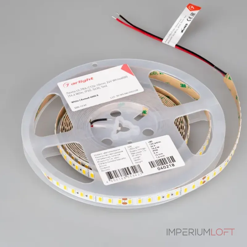 Светодиодная лента ULTRA-C126-10mm 24V White6000 (14.4W/m, IP20, 5630, 5m, высок.эфф.200 лм/Вт) Arlight 040218