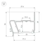 Профиль для светодиодной ленты STRETCH-S-30-WALL-SIDE-2000 (STEP) Arlight 040702