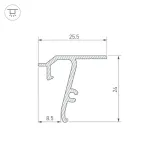 Профиль для светодиодной ленты STRETCH-SHADOW-TECH-CEIL-2000 BLACK (A2-DELTA) Arlight 040704