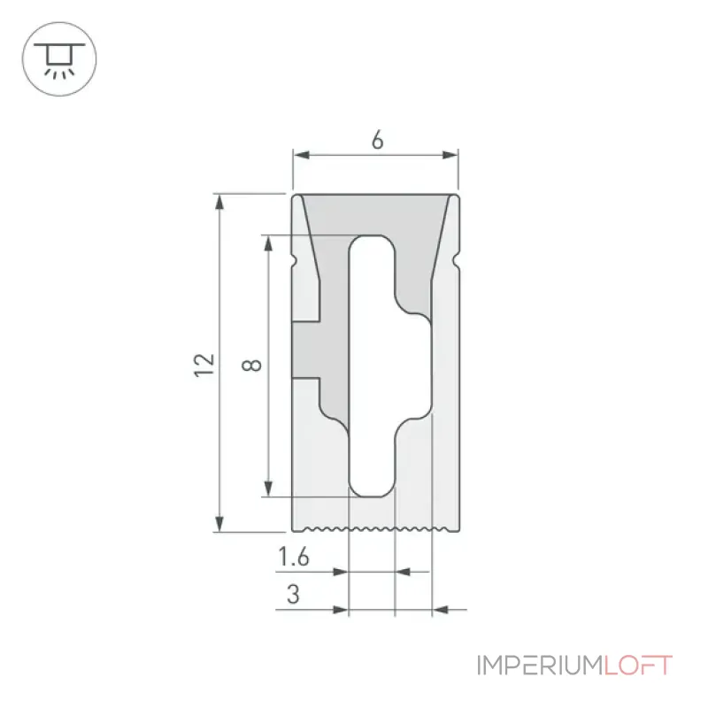 Гибкий профиль WPH-FLEX-0612-SIDE-S8-10m WHITE Arlight 040825