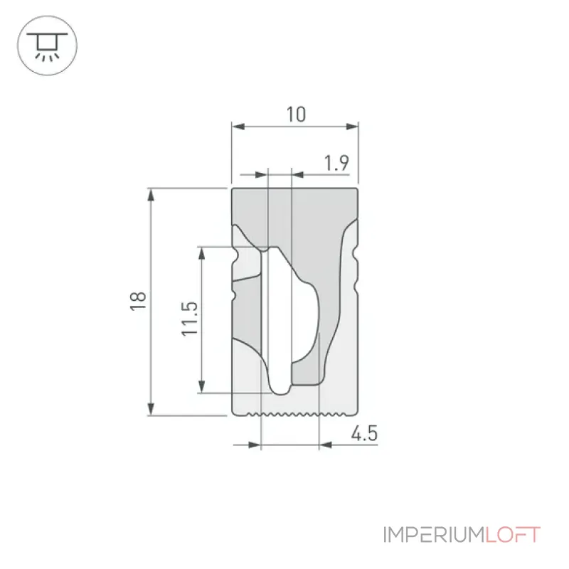 Гибкий профиль WPH-FLEX-1018-SIDE-S10-50m WHITE Arlight 040828