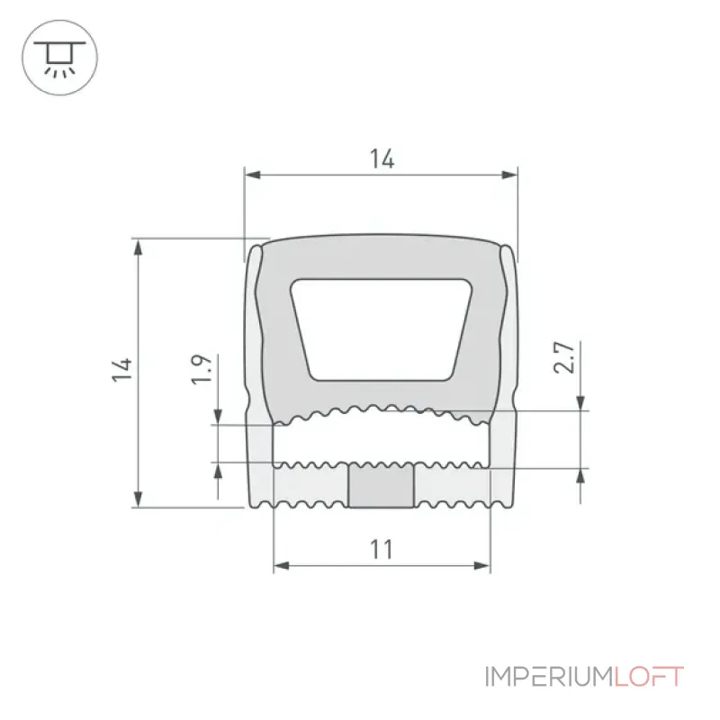 Гибкий профиль WPH-FLEX-1414-TOP-S11-50m WHITE Arlight 040830