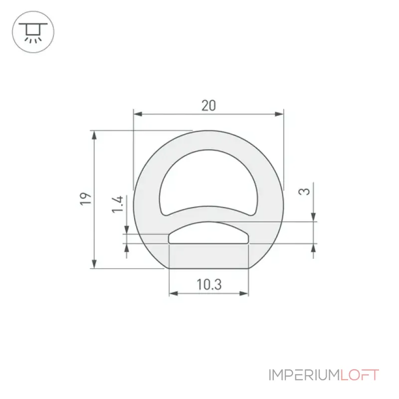 Гибкий профиль WPH-FLEX-D20-TOP-S10-50m WHITE Arlight 040833