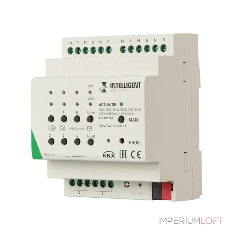 Актуатор KNX-4063-82-WTO-CL-DIN (BUS/230V, 6x300mA, KNX Secure, IARL, IP20) Arlight 041250 Актуатор KNX-4063-82-WTO-CL-DIN (BUS/230V, 6x300mA, KNX Secure, IARL, IP20) Arlight 041250