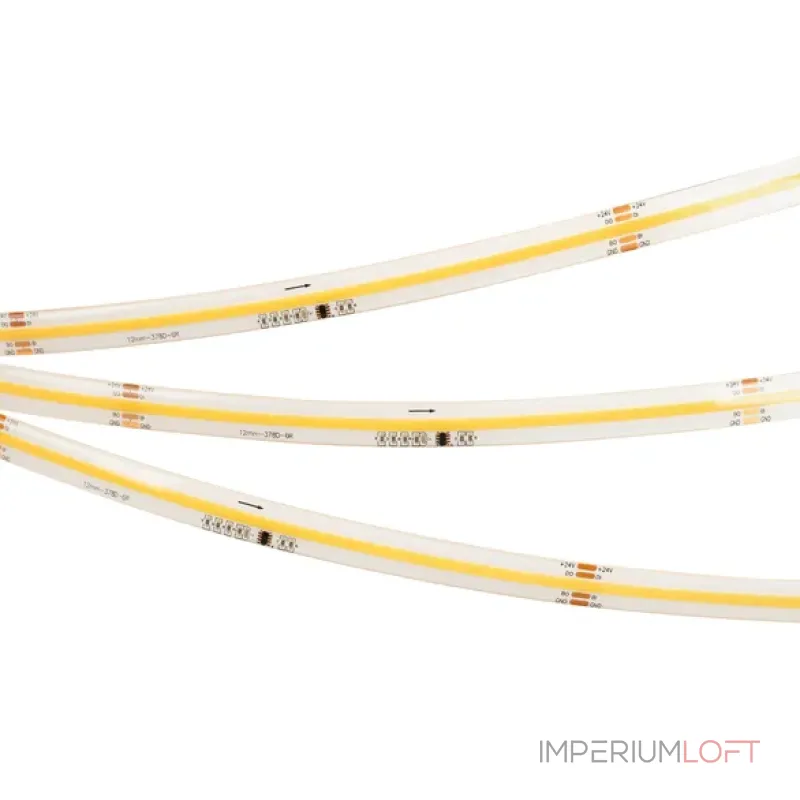 Светодиодная лента герметичная SPI-COB-SE-X378-12mm 24V Warm3000-PX63-BPT (7W/m, IP65, 5m, бегущий огонь) Arlight 041739