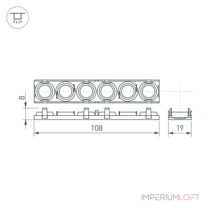 Рассеиватель линзованный SL-LINE-W20-55deg-540 Arlight 041793