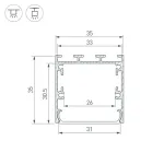 Профиль для светодиодной ленты LINE-S-3535-2500 WHITE Arlight 041833