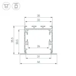 Профиль для светодиодной ленты LINIA49-F-S-2500 ANOD Arlight 041871
