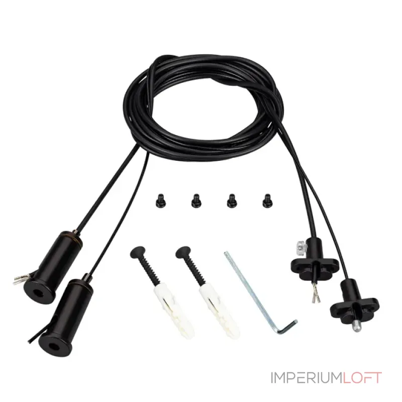 Подвес токопроводящий ARL-2x2m Set BLACK (Pad 15x2mm, 2x20AWG, провод 2x0.5) Arlight 041948 Подвес токопроводящий ARL-2x2m Set BLACK (Pad 15x2mm, 2x20AWG, провод 2x0.5) Arlight 041948