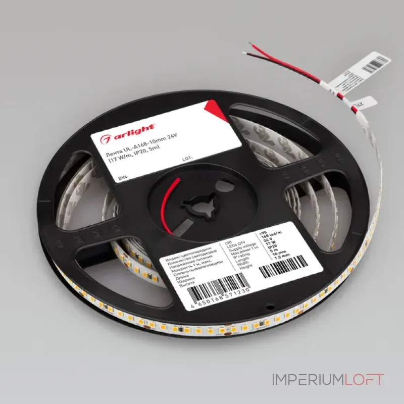 Светодиодная лента UL-A168-10mm 24V Warm3500 (17W/m, IP20, 5m) Arlight 042325