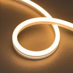 Светодиодная лента герметичная MOONLIGHT-SIDE-A140-12x24mm 24V Warm2200 (9.6W/m, IP68, 5m, wire x2, Вывод прямой) Arlight 042799