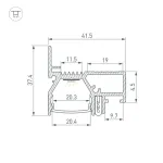 Профиль для светодиодной ленты STRETCH-20-WALL-D-SIDE-2000 BLACK Arlight 042947