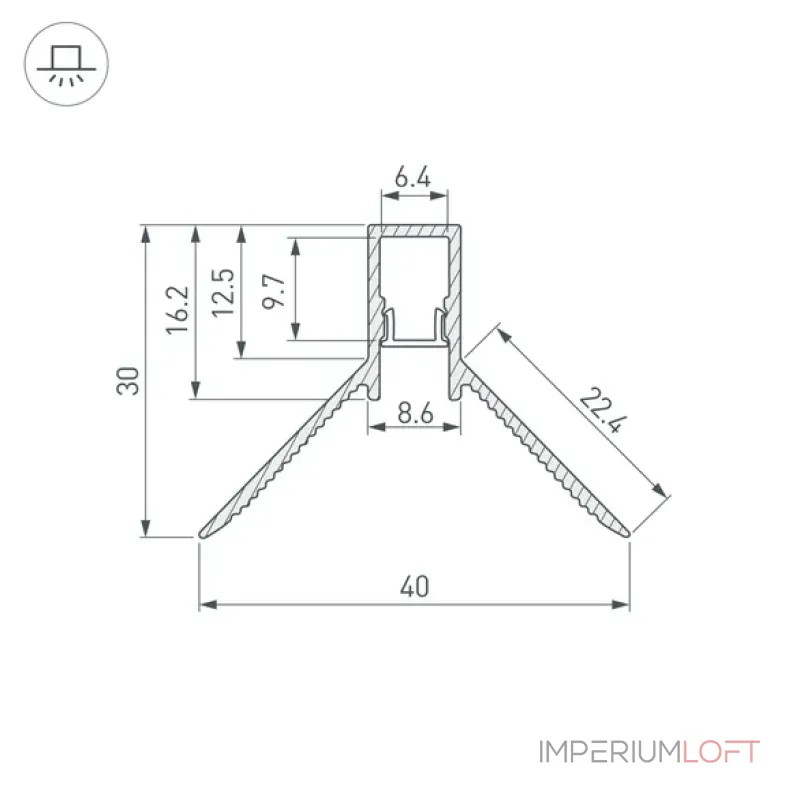 Профиль для светодиодной ленты DECORE-S6-INT-COMFORT-2000 ANOD внутренний Arlight 043161