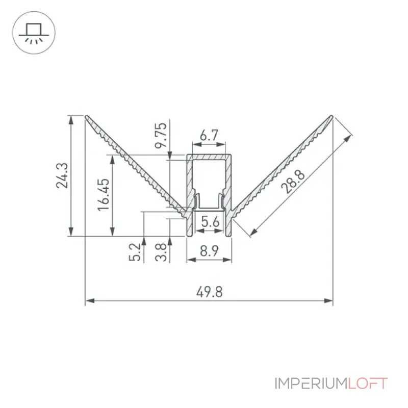 Профиль для светодиодной ленты DECORE-S6-EXT-COMFORT-2000 ANOD внешний Arlight 043162