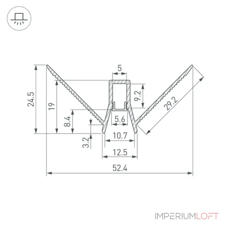 Профиль для светодиодной ленты DECORE-S6-EXT-V-COMFORT-2000 ANOD внешний Arlight 043163