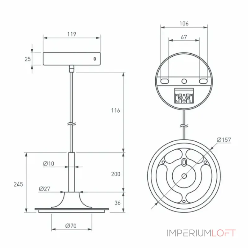 Подвес SPX-HANG-R150-L1400 (BK) Arlight 043223 Подвес SPX-HANG-R150-L1400 (BK) Arlight 043223
