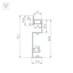 Профиль для светодиодной ленты PLINTUS-H73-F-2000 BLACK Arlight 043480