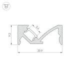Профиль для светодиодной ленты SL-BEVEL-W21-2000 ANOD BLACK Arlight 043688