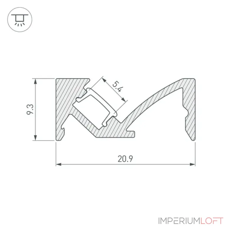 Профиль для светодиодной ленты SL-BEVEL-W21-2000 ANOD BLACK Arlight 043688