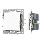 Механизм выключателя одноклавишный непроходной SWT-MK01-PL-WH (250V, 16A) Arlight 043710