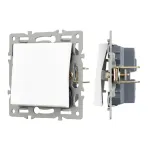 Механизм выключателя одноклавишный проходной SWT-MKP1-PL-WH (250V, 16A) Arlight 043714