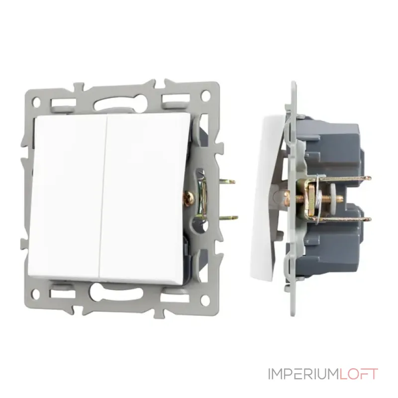 Механизм выключателя двухклавишный непроходной SWT-MK02-PL-WH (250V, 16A) Arlight 043724 Механизм выключателя двухклавишный непроходной SWT-MK02-PL-WH (250V, 16A) Arlight 043724