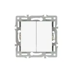 Механизм выключателя двухклавишный непроходной SWT-MK02-PL-WH (250V, 16A) Arlight 043724