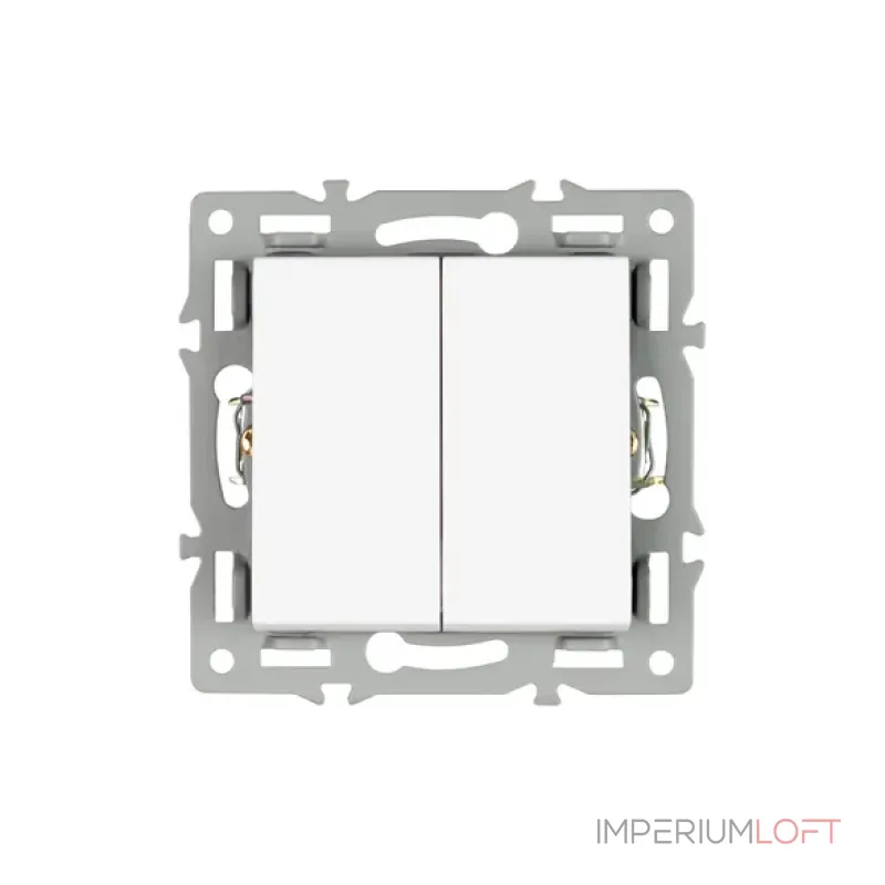 Механизм выключателя двухклавишный непроходной SWT-MK02-PL-WH (250V, 16A) Arlight 043724 Механизм выключателя двухклавишный непроходной SWT-MK02-PL-WH (250V, 16A) Arlight 043724