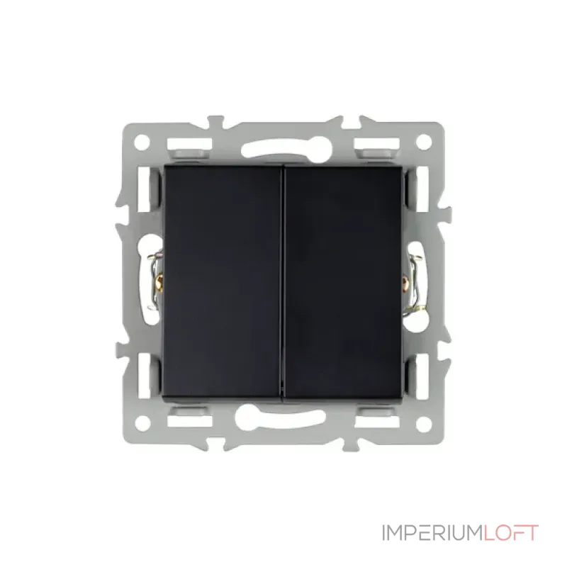 Механизм выключателя двухклавишный непроходной SWT-MK02-PL-BK (250V, 16A) Arlight 043725