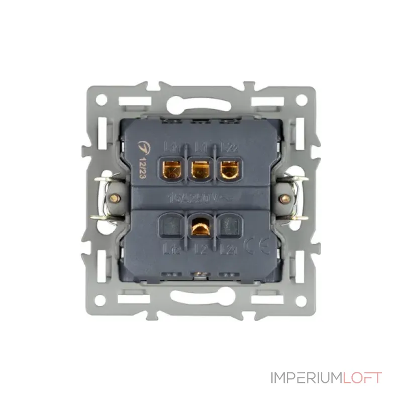 Механизм выключателя двухклавишный непроходной SWT-MK02-PL-BK (250V, 16A) Arlight 043725