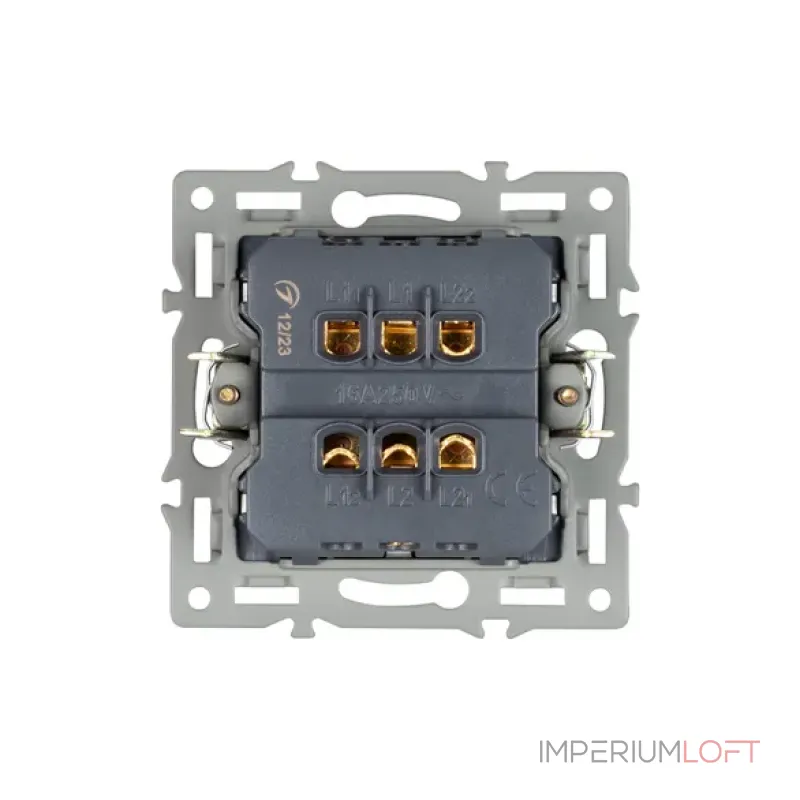 Механизм выключателя двухклавишный проходной SWT-MKP2-PL-BK (250V, 16A) Arlight 043728