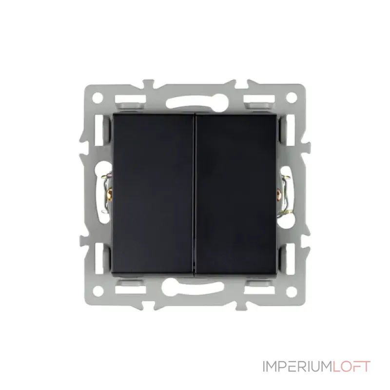 Механизм выключателя двухклавишный проходной SWT-MKP2-PL-BK (250V, 16A) Arlight 043728