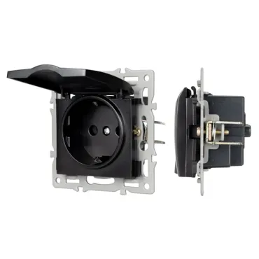 Механизм розетки влагозащищённый SCT-MCP-PL-BK (250V, 16A) Arlight 043746