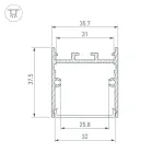Профиль для светодиодной ленты SL-LINE-3638-LW-3000 WHITE Arlight 043975