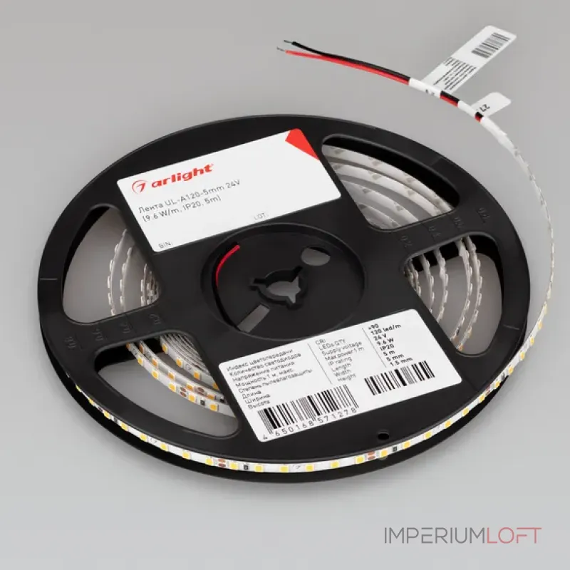 Светодиодная лента UL-A120-5mm 24V Day4000 (9.6W/m, IP20, 5m) Arlight 044060