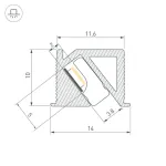 Профиль для светодиодной ленты SL-BEVEL-H10-F14-2000 ANOD BLACK Arlight 044084