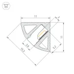 Профиль для светодиодной ленты SL-KANT-H11-2000 ANOD BLACK Arlight 044086